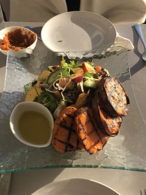 Salad at Katharos Lounge in Santorini