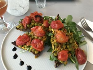 Eastern Bruschetta at Katharos Lounge in Santorini