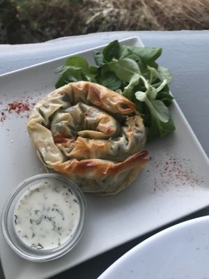 Phyllo Rolls at Katharos Lounge in Santorini