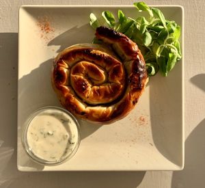 Vegan Phyllo at Katharos Lounge in Santorini