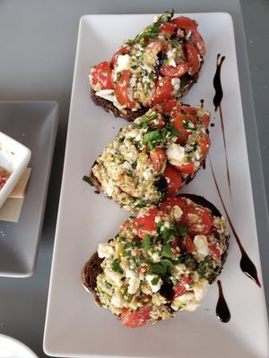 Bruschetta at Katharos Lounge in Santorini
