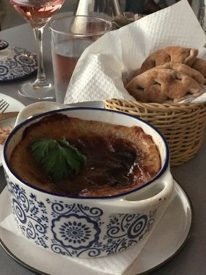 Delicious Moussaka with Pita 😍 at Katharos Lounge in Santorini