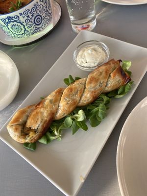 Phyllo roll at Katharos Lounge in Santorini