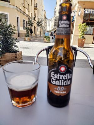Dark alcohol free beer at La Siria in Malaga
