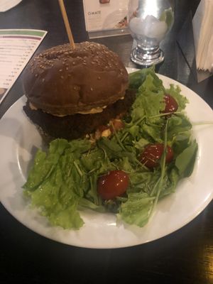 The feijoada burger is simply delicious  at Vegan's 2Go Savassi in Belo Horizonte