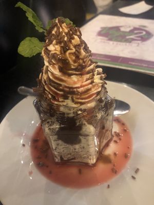 Bolo de pote (chocolate cake with chantilly) at Vegan's 2Go Savassi in Belo Horizonte