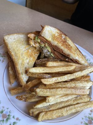 Reuben with fries  at Thrive Diner in Pittsfield