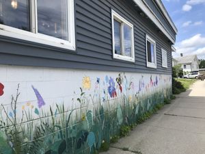 Mural outside  at Thrive Diner in Pittsfield