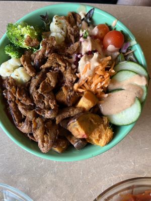 Barbecue Buddha bowl  at Thrive Diner in Pittsfield