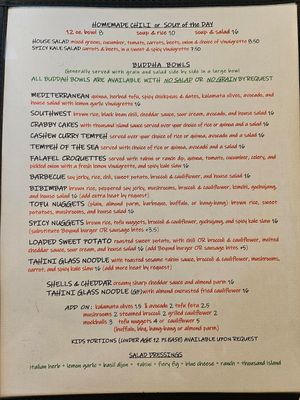 Menu at Thrive Diner in Pittsfield