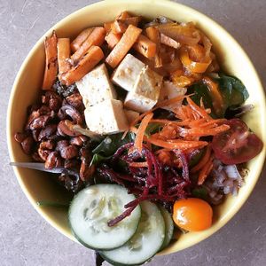 Grilled tofu Buddha bowl at Thrive Diner in Pittsfield