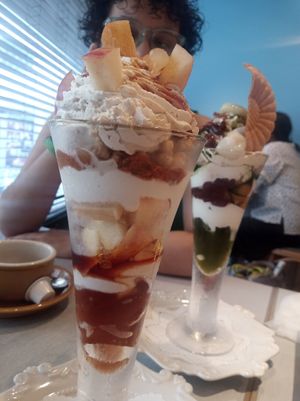 Apple parfait and Green tea Adzuki parfait at Wired Bonbon in Tokyo