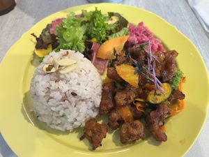 Fried soy meat plate   at Wired Bonbon in Tokyo