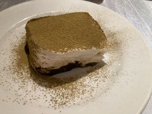 Hojicha tiramisu  at Wired Bonbon in Tokyo