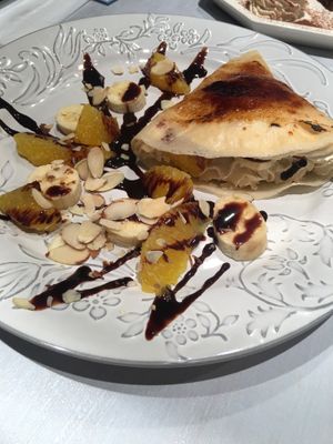 Banana orange almond chocolate crepe at Wired Bonbon in Tokyo