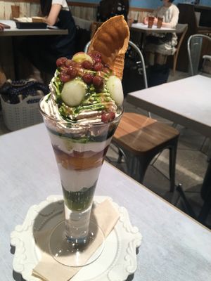 Azuki matcha parfait  at Wired Bonbon in Tokyo