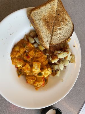 Butternut squash tofu scramble... delish at Shoreline Diner and Vegetarian Enclave in Guilford