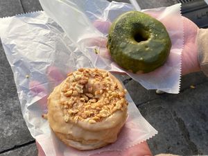 Kyoto Uji Matcha (¥480) and Maple Walnut (¥570) at Good Town Doughnuts in Tokyo