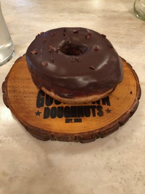 Vegan chocolate doughnut at Good Town Doughnuts in Tokyo