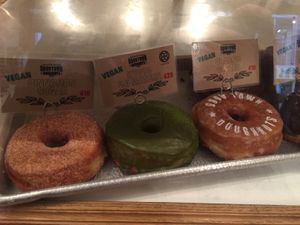 Variety of doughnuts available. at Good Town Doughnuts in Tokyo