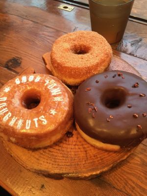 Classic Glazed, Cinnamon Sugar, and Van Houten Chocolate at Good Town Doughnuts in Tokyo