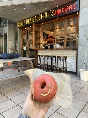 Strawberry lemonade donut at Good Town Doughnuts in Tokyo