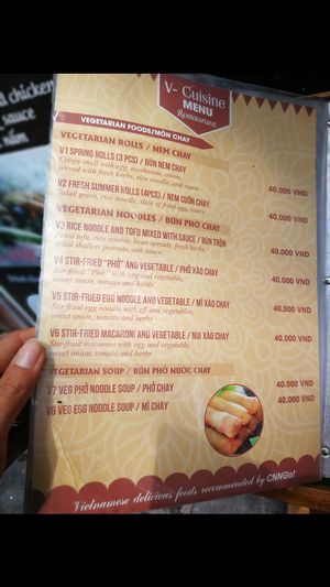 Page 1 at V-Cuisine in Hanoi