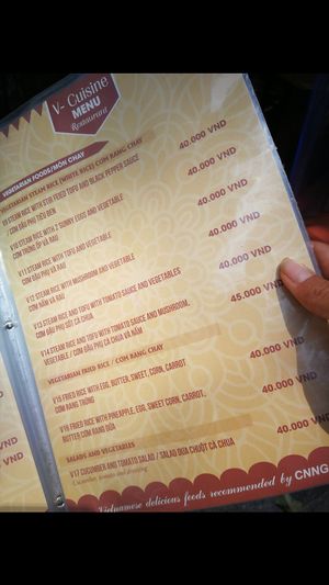 Page 2 at V-Cuisine in Hanoi