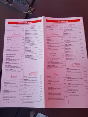 Vegan menu at Posillipo - Broadstairs in Broadstairs