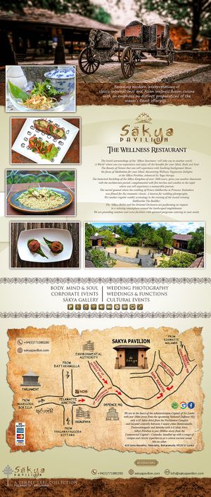 The historical backdrop of the Sākya Kingdom of over 2600 years, gives you another dimension with the architecture period, complemented with fire torches and candles in the night where you will experience a memorable journey.
A heaven for wedding photography.
We conduct regular weekly screenings in the evening of the award winning ‘Siddhartha The Buddha’. The ‘Sākya Ballet and the Oriental Orchestra are performing on request in a relaxing atmosphere around the landscaped amphitheater.
We are providing seminar and event facilities with spiritual programs catering to your needs. 
We are in the heart of the Administration Capital of Sri Lanka with just 100m away from the upcoming National Defense HQ, only a 05 Mins drive from the Parliament Complex and located centrally between 3 major cities Battaramulla, Thalawathugoda and Malabe with 6-8 Mins drive. Sákya Pavilion is just 30Mins away from the Commercial Capital – Colombo, bundled up with a range of unique and classic experiences at a serene ancient venue like no other. at Sakya Pavilion in Pelawatte