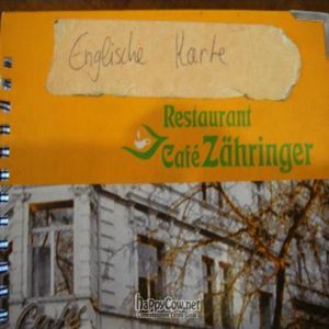 Look for the English Menu at Cafe Zaehringer in Zurich