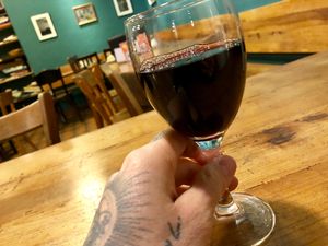 red wine at Cafe Zaehringer in Zurich