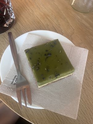 Matcha latte mini cake   at SUE Bakery in Rotterdam