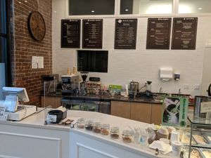 Front desk  and menu :-) at Divine Dips Ice Creme in Los Angeles