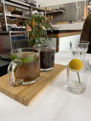 Shai and coffee   at Berbere by T&T in Santa Monica