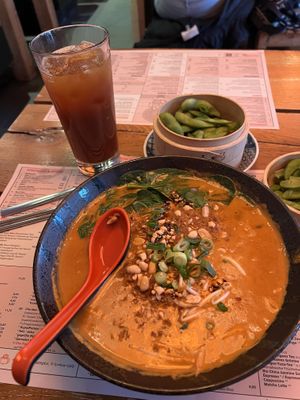 #36 Tantanmen, Hausgemachter Eistee, # 9 Edamame 🫛   at MoschMosch - Goetheplatz in Frankfurt