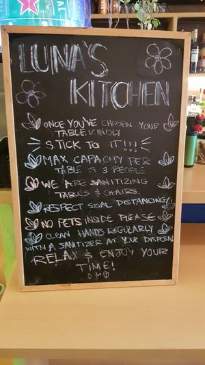 Covid rules at Luna's Kitchen in Beirut