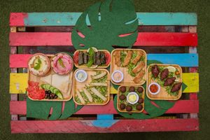 Lots of starters! at Luna's Kitchen in Beirut