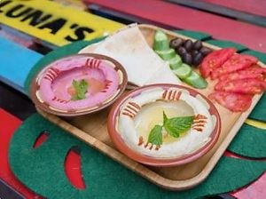 Double Hummus at Luna's Kitchen in Beirut