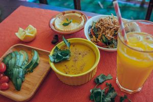 Beirut Soup and Fattoush at Luna's Kitchen in Beirut