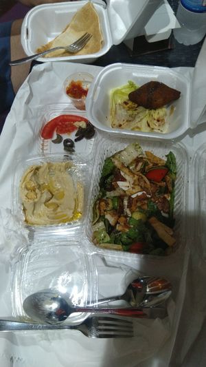 Hummus, fatoush, kibbeh at Luna's Kitchen in Beirut