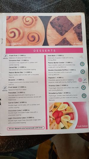Menu 4 at Luna's Kitchen in Beirut