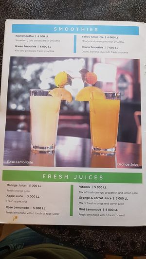 Menu 5 at Luna's Kitchen in Beirut