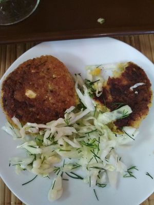 Chickpea patties at Kurkuma in Krasnodar