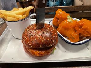 Buffalo Chik‘N Burger & Cauliflower Hot Wings  at BrewDog - Lothian Rd in Edinburgh