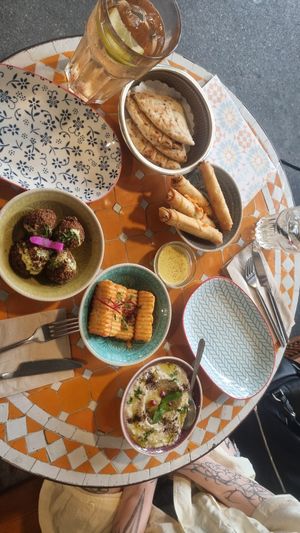 Falafel, Halloumi, Tahini, Baba Ganoush, Pita Bread and something i forgot the name of at Za Zaa - Petersgraben in Basel