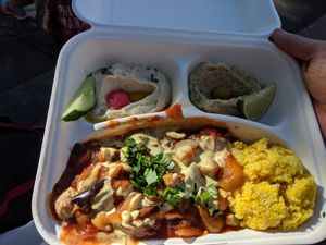 Moussaka, served with bread at Za Zaa - Petersgraben in Basel