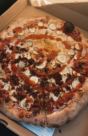 pickle pizza!  at The Hop in Richmond