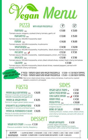 Vegan menu at EATin'IT in Blarney