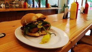 This our famous Chacarero!  at Suculenta Sangucheria Vegana in Santiago